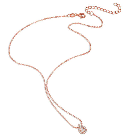 Collier Silber Zirkonia rosé vergoldet 39-44 cm verstellbar