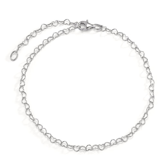 Armband Silber rhodiniert Herz 18 cm