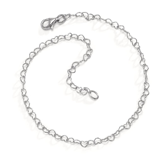 Armband Silber rhodiniert Herz 18 cm
