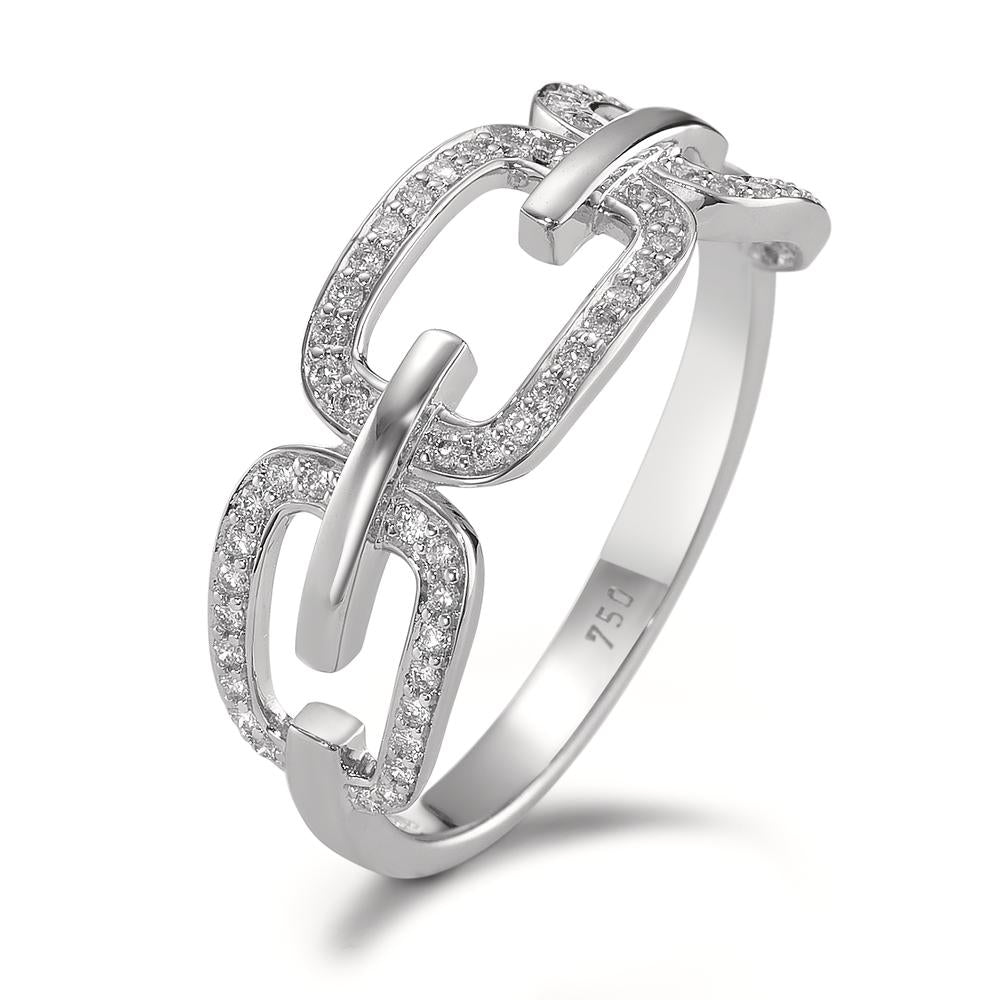 Fingerring 750/18 K Weissgold Diamanten 0.20 ct, Brillantschliff, w-si