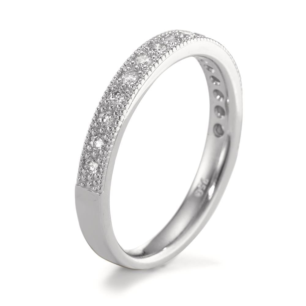 Memory Ring 750/18 K Weissgold Diamant 0.20 ct, 16 Steine, Brillantschliff, w-si