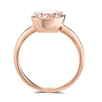 Fingerring 750/18 K Rotgold Morganit champagner, oval