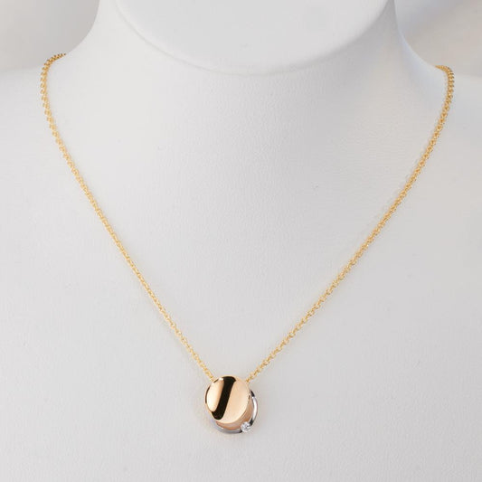 Anhänger 375/9 K Gelbgold Zirkonia bicolor Ø10 mm