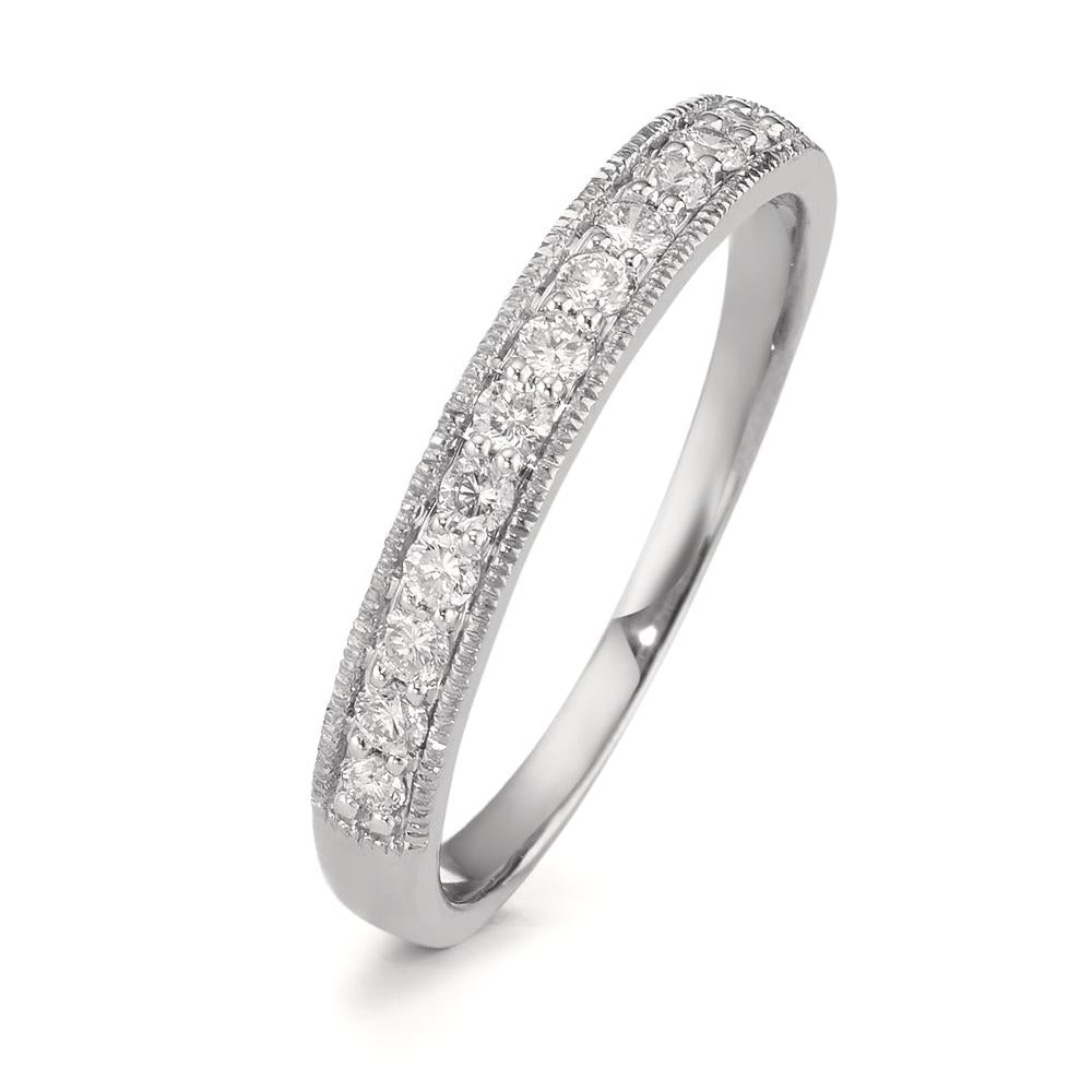 Memory Ring 750/18 K Weissgold Diamant 0.25 ct, 12 Steine, w-si
