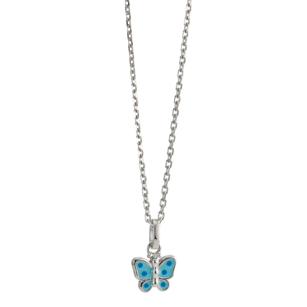 Halskette mit Anhänger Silber rhodiniert Schmetterling verstellbar Ø8.5 mm