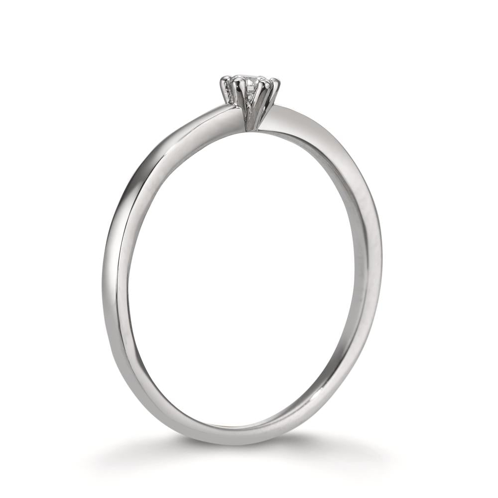 Solitär Ring 950 Platin Diamant weiss, 0.07 ct, Brillantschliff, w-si