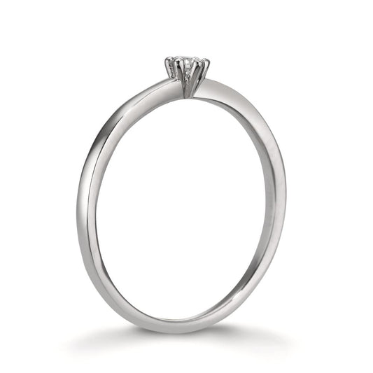 Solitär Ring 950 Platin Diamant weiss, 0.07 ct, Brillantschliff, w-si