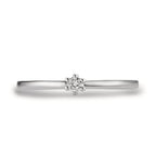 Solitär Ring 950 Platin Diamant weiss, 0.07 ct, Brillantschliff, w-si