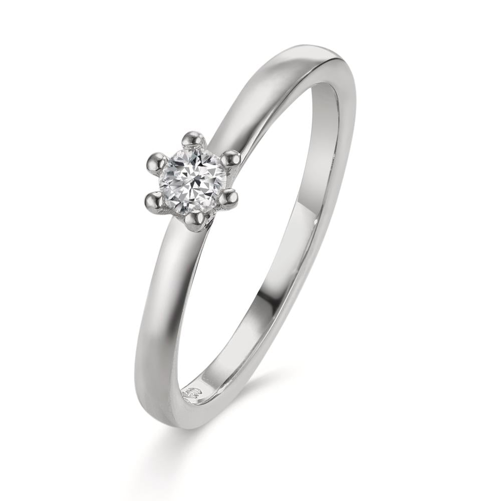 Solitär Ring 950 Platin Diamant 0.15 ct, w-si