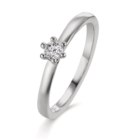 Solitär Ring 950 Platin Diamant 0.15 ct, w-si