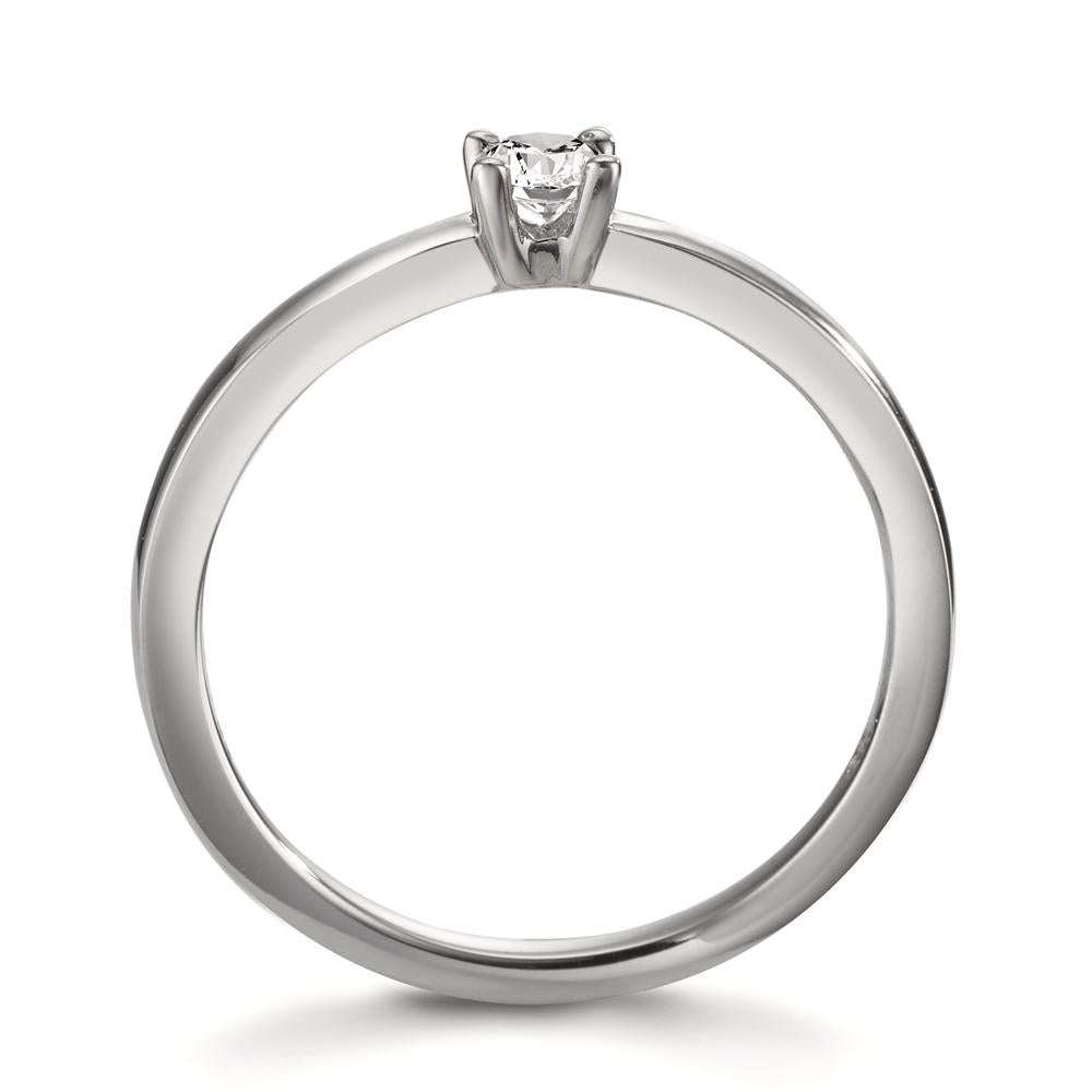 Solitär Ring 950 Platin Diamant weiss, 0.15 ct, Brillantschliff, w-si