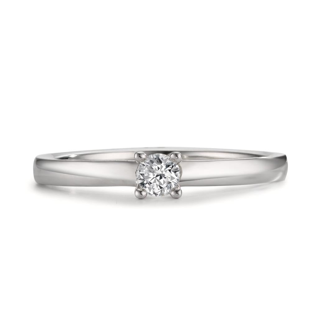 Solitär Ring 950 Platin Diamant weiss, 0.15 ct, Brillantschliff, w-si