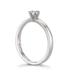 Solitär Ring 950 Platin Diamant weiss, 0.20 ct, Brillantschliff, w-si
