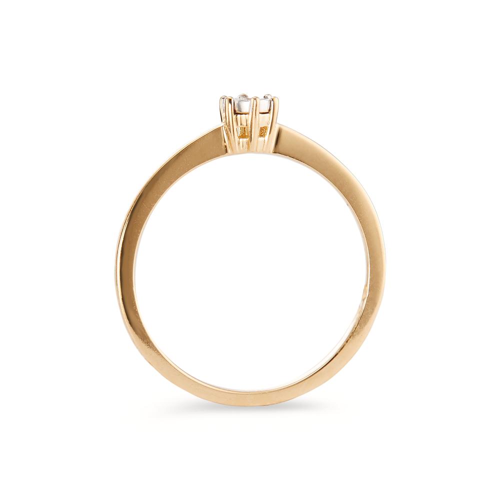 Solitär Ring 750/18 K Gelbgold Diamant 0.03 ct, w-si bicolor