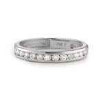 Memory Ring 750/18 K Weissgold Diamant 0.51 ct, 15 Steine, w-si
