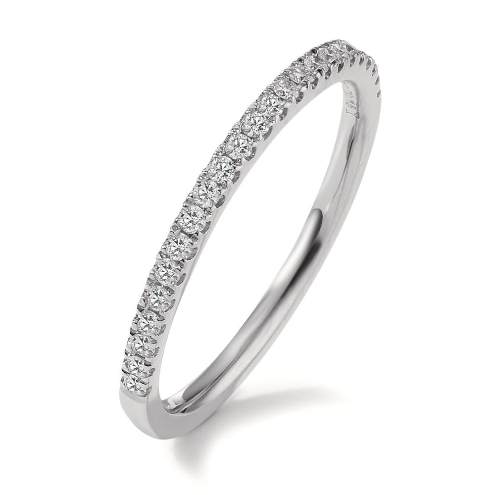Memory Ring 750/18 K Weissgold Diamant 0.165 ct, 23 Steine, w-si