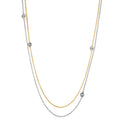 Collier 750/18 K Weissgold, 750/18 K Gelbgold Diamant 0.16 ct, 5 Steine, w-si 42-45 cm verstellbar