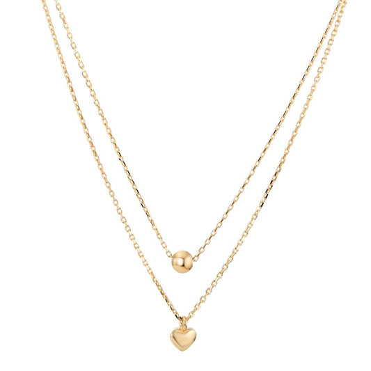 Collier 585/14 K Gelbgold Herz 42-45 cm verstellbar
