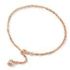 Fusskettchen Silber Zirkonia rosé vergoldet Herz 23-26 cm verstellbar