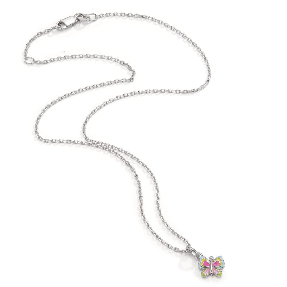 Halskette mit Anhänger Silber rhodiniert Schmetterling verstellbar Ø8 mm
