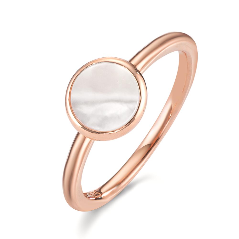 Fingerring Silber vergoldet Perlmutt weiss Ø7.5 mm