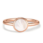Fingerring Silber vergoldet Perlmutt weiss Ø7.5 mm