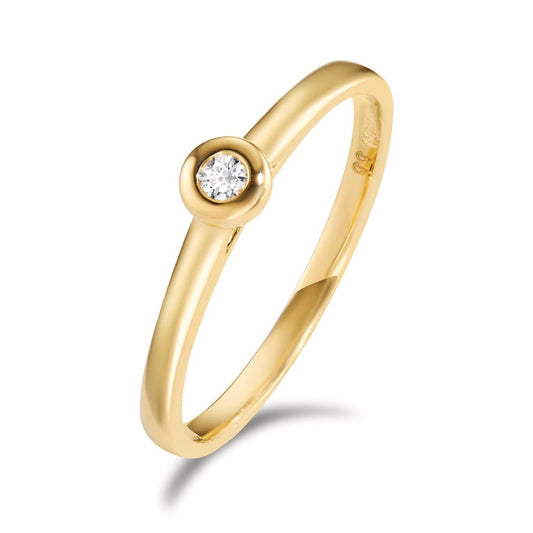 Solitär Ring 750/18 K Gelbgold Diamant 0.03 ct, w-si