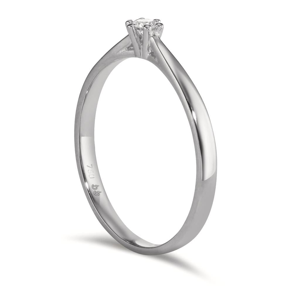 Solitär Ring 750/18 K Weissgold Diamant 0.075 ct, w-si
