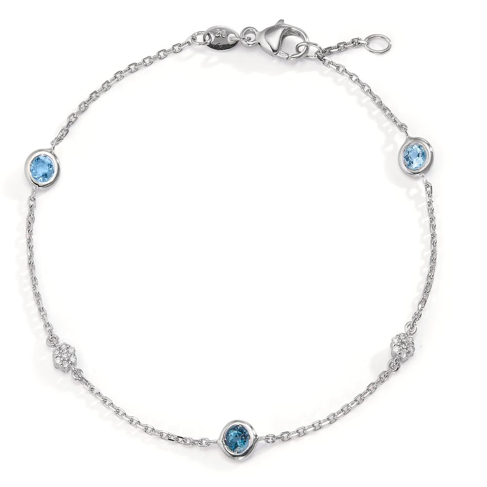 Armband 750/18 K Weissgold Topas verstellbar