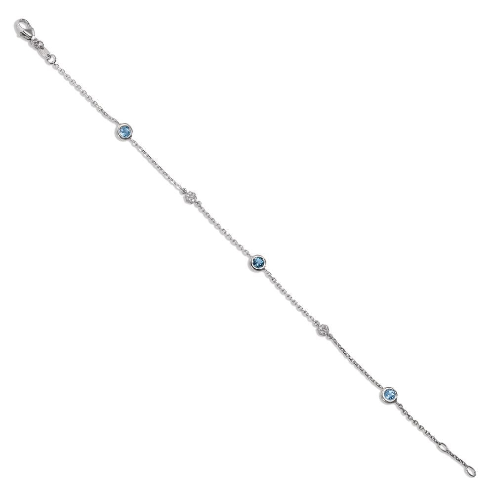 Armband 750/18 K Weissgold Topas verstellbar