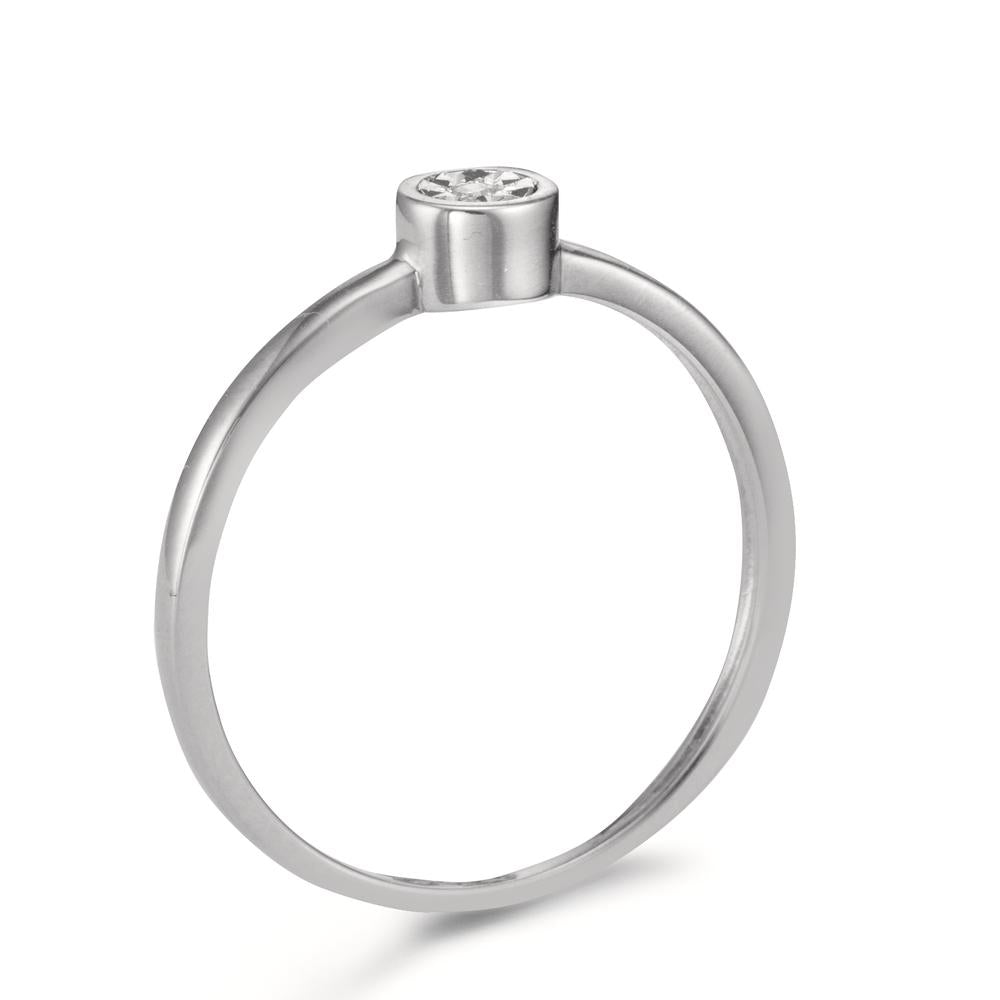 Solitär Ring 750/18 K Weissgold Diamant 0.015 ct, w-si Ø4.5 mm