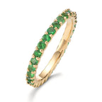 Memory Ring 750/18 K Gelbgold Granat grün, 1.20 ct, 30 Steine