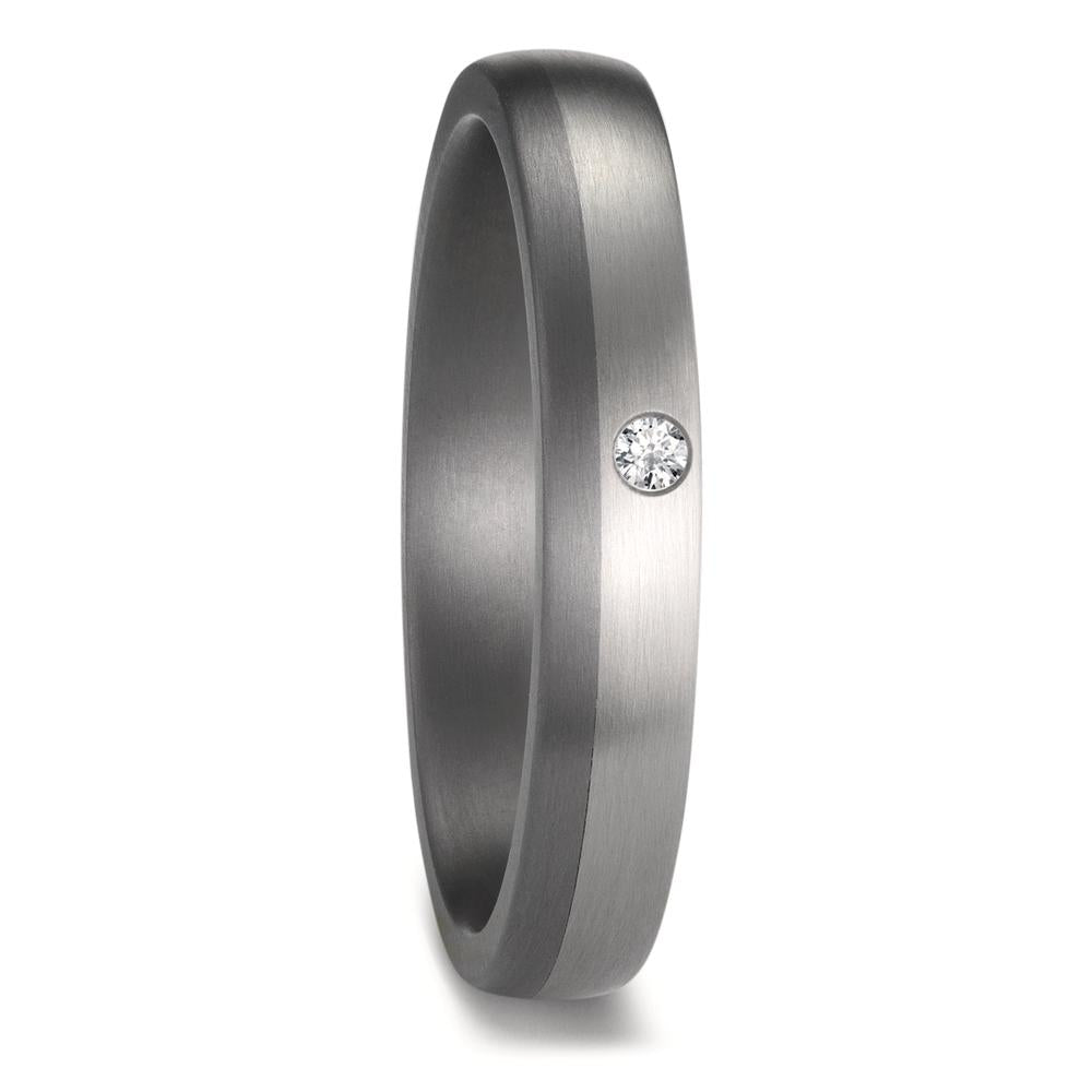 Partnerring 999 Tantal, 950 Platin Diamant 0.02 ct, w-si