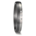 Partnerring 999 Tantal, 950 Platin Diamant 0.03 ct, 3 Steine, w-si