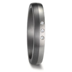 Partnerring 999 Tantal, 950 Platin Diamant 0.03 ct, 3 Steine, w-si