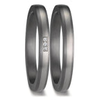 Partnerring 999 Tantal, 950 Platin Diamant 0.01 ct, 3 Steine, w-si