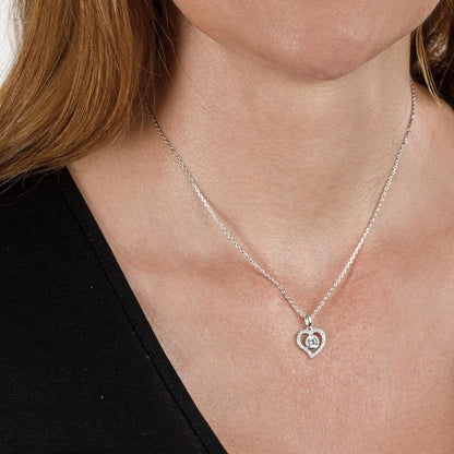 Halskette mit Anhänger Silber Zirkonia rhodiniert Herz 40-42 cm verstellbar Ø12.5 mm