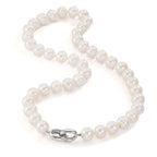 Collier Silber rhodiniert Süsswasserzuchtperlen weiss, 12 mm 50 cm