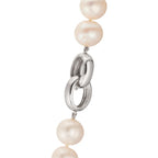 Collier Silber rhodiniert Süsswasserzuchtperlen weiss, 12 mm 50 cm