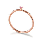Beisteckring Silber Zirkonia pink, 2 mm rosé vergoldet
