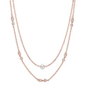 Collier Silber Zirkonia 10 Steine rosé vergoldet shining Pearls weiss, 5 mm 40-45 cm verstellbar