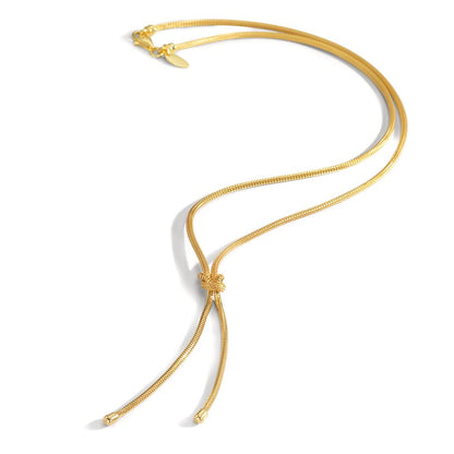 Collier Silber gelb vergoldet Knoten 50 cm