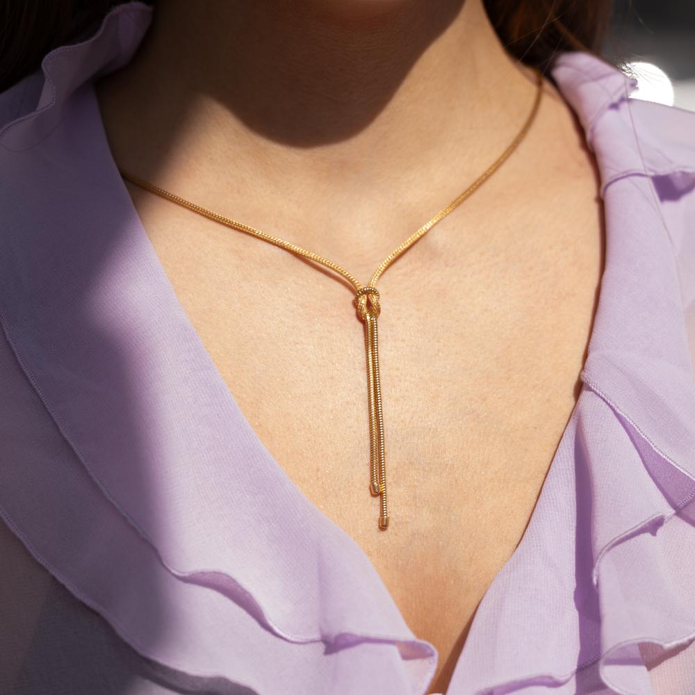 Collier Silber gelb vergoldet Knoten 50 cm