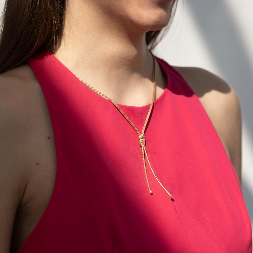Collier Silber gelb vergoldet Knoten 50 cm