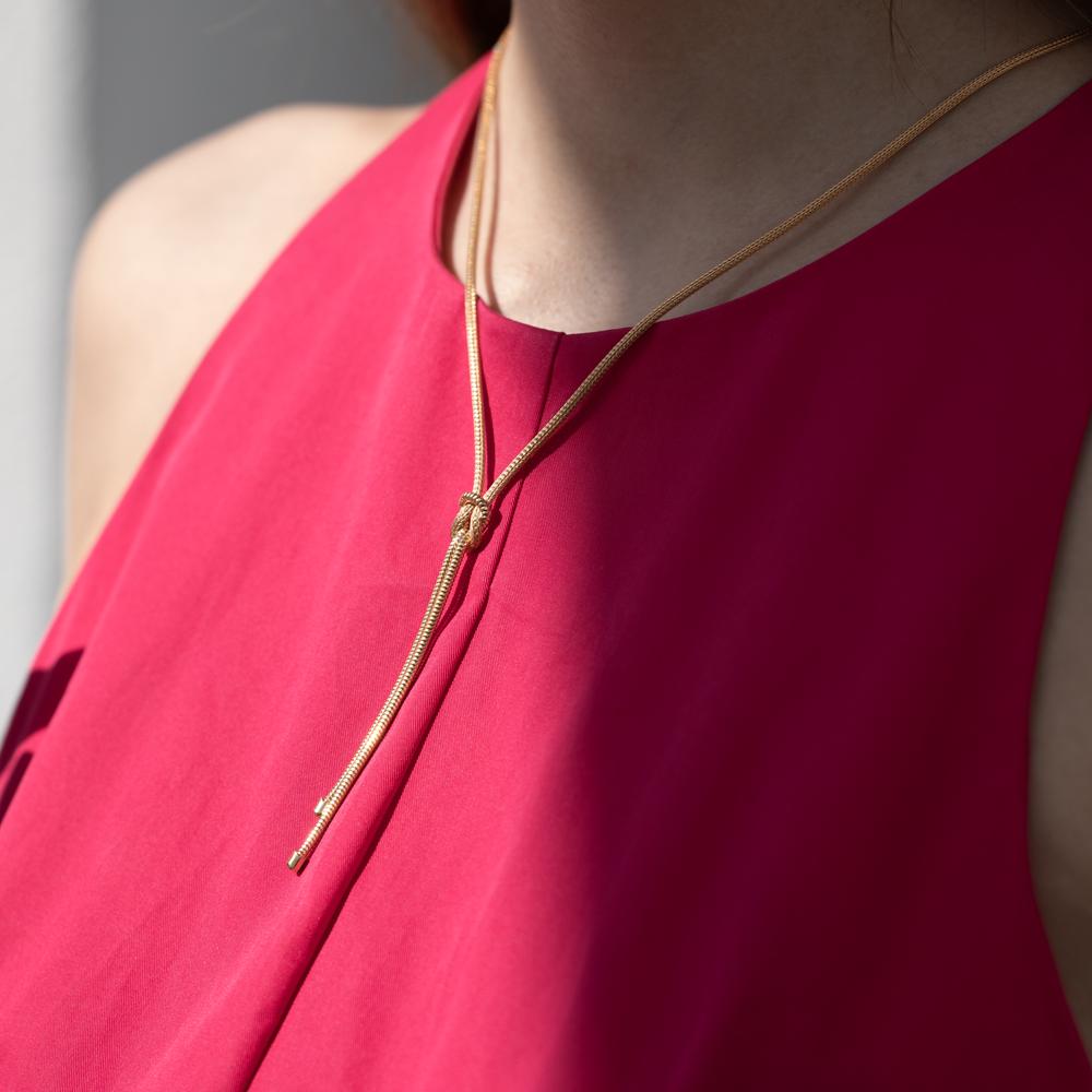 Collier Silber gelb vergoldet Knoten 50 cm