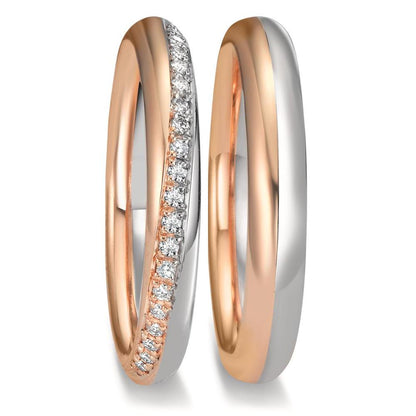 Partnerring 750/18 K Weissgold, 750/18 K Rosegold