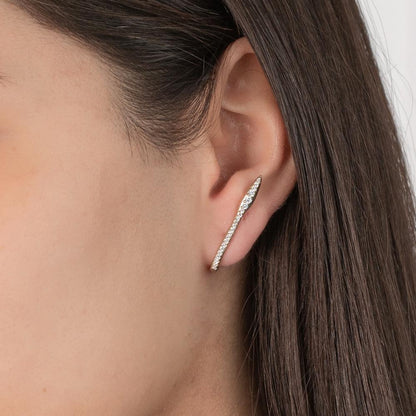 Ohrhänger Silber Zirkonia 44 Steine gelb vergoldet 0.5 Micron