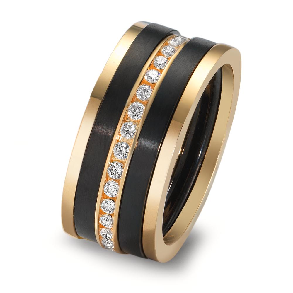 Ringset 750/18 K Gelbgold, Titan Diamanten 0.50 ct, w-si