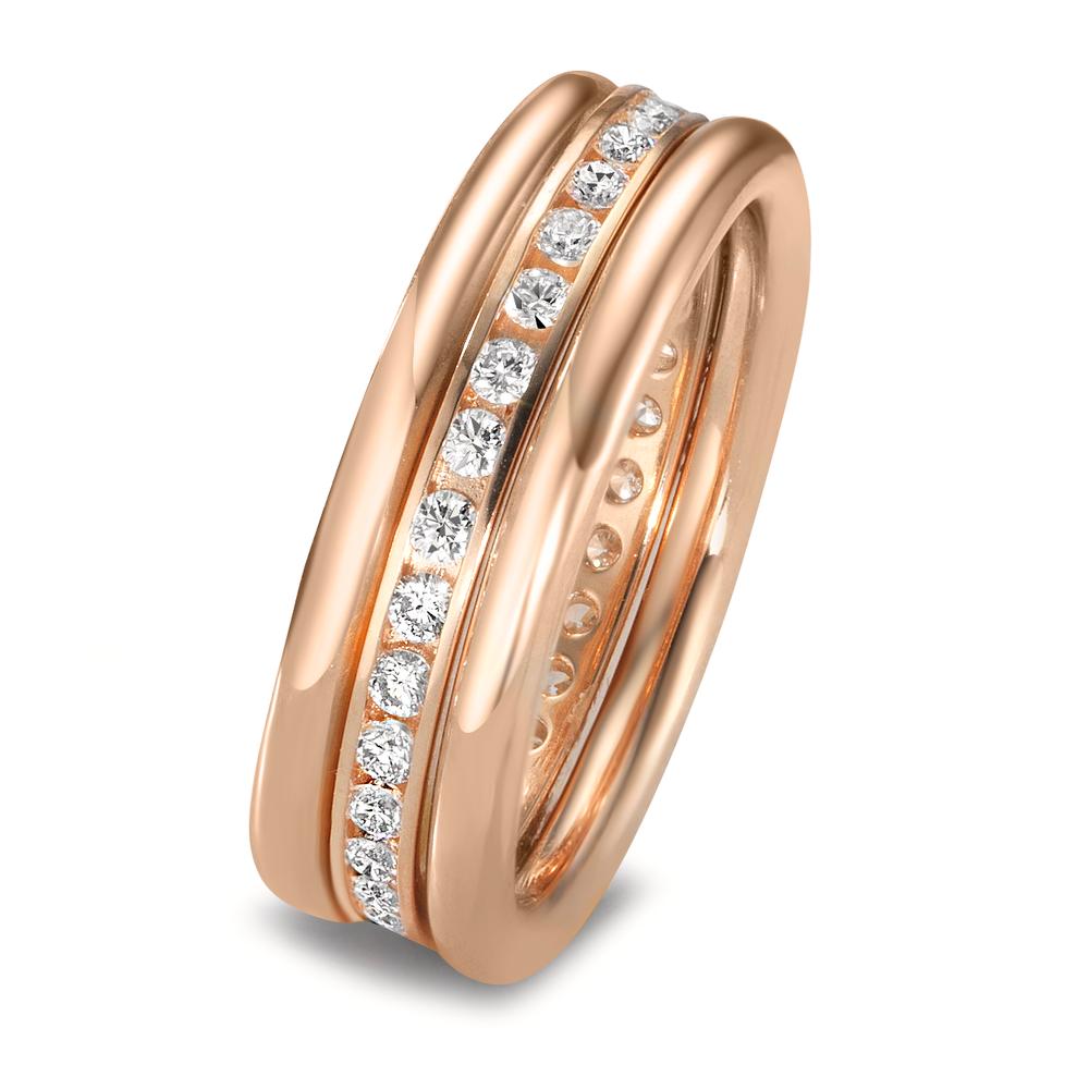 Ringset 750/18 K Rotgold Diamanten 0.50 ct, w-si