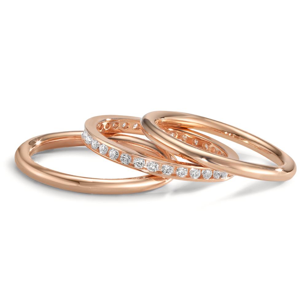 Ringset 750/18 K Rotgold Diamanten 0.50 ct, w-si